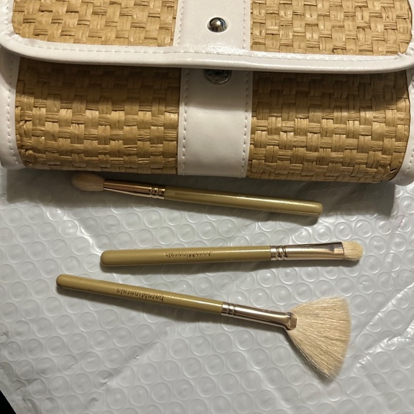 BAREMINERALS ASSORTED brush SET W/ BAG new crease, eyeshadow, flawless fan Brush - Picture 13 of 16